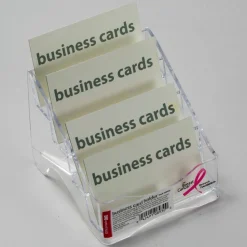 Officemate Breast Cancer Awareness 4 Tier Business Card Holder, Clear