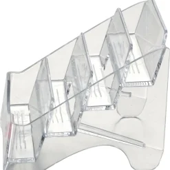 Officemate Breast Cancer Awareness 4 Tier Business Card Holder, Clear