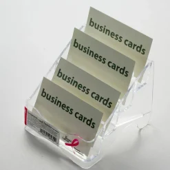 Officemate Breast Cancer Awareness 4 Tier Business Card Holder, Clear