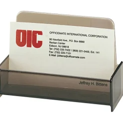 Officemate 50-Card Business Card Holder, Smoke