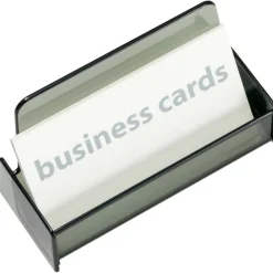 Officemate 50-Card Business Card Holder, Smoke