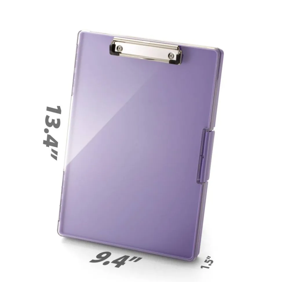 Officemate Clear View Clipboard Storage Box, 13-7/16” x 9-7/16”, Purple