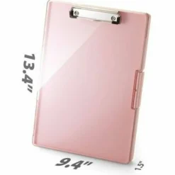 Officemate Clear View Clipboard Storage Box, 9-7/16” x 13-7/16”, Pink
