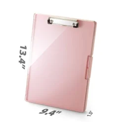 Officemate Clear View Clipboard Storage Box, 9-7/16” x 13-7/16”, Pink