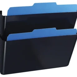 Officemate Mountable Wall File, Black, 2PK