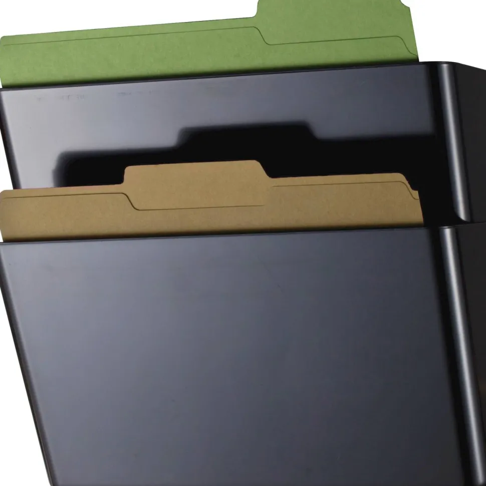 Officemate Mountable Wall File, Black, 2PK