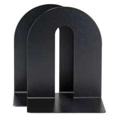 Officemate OIC Magnetic Heavy-Duty Bookends, 10" x 8" x 8", Black, Set Of 2