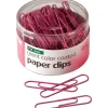 Officemate Pink Coated Paper Clips, Breast Cancer Awareness, Giant, PET-Coated, Pink, 80/Pack