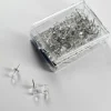 Officemate 92707 Plastic Precision Push Pins, 3/8" Hardened Steel Point, Clear, 100/Display Box