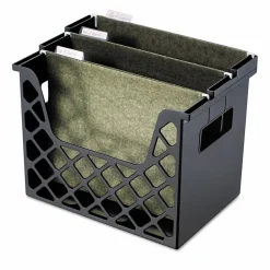 Officemate Recycled Desktop File Organizer, 3 Sections, Letter Size Files, 13.25" x 8.63" x 10.75", Black