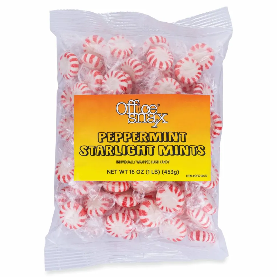 Office Snax Candy Assortments, Starlight Peppermint Candy, 1 lb Bag