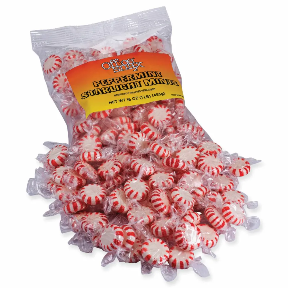 Office Snax Candy Assortments, Starlight Peppermint Candy, 1 lb Bag
