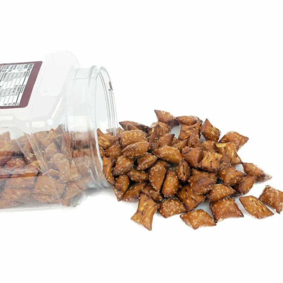 Office Snax Peanut Butter Filled Pretzels - Resealable Tub - Peanut Butter - 1.50 lb - 1 Each