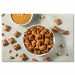 Office Snax Peanut Butter Filled Pretzels - Resealable Tub - Peanut Butter - 1.50 lb - 1 Each