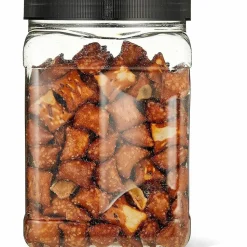 Office Snax Peanut Butter Filled Pretzels - Resealable Tub - Peanut Butter - 1.50 lb - 1 Each