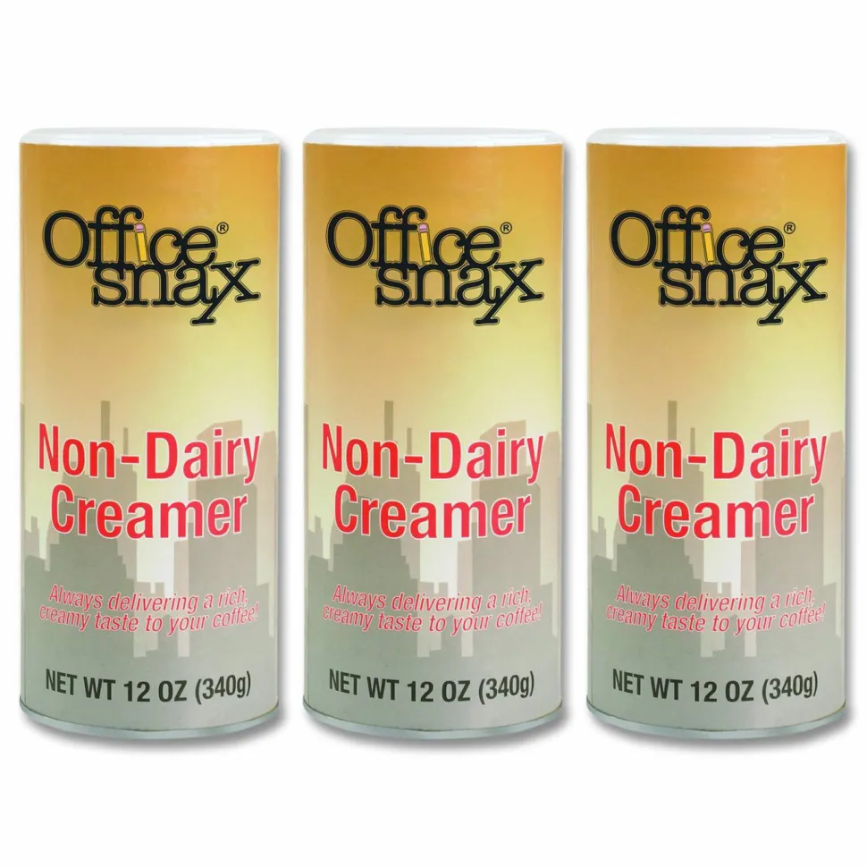 Office Snax Powdered Non-Dairy Creamer, Regular, 12 oz Canister, 3/Pack