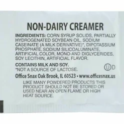 Office Snax Single-Use Non-Dairy Creamer, 0.08 Oz, Carton Of 800