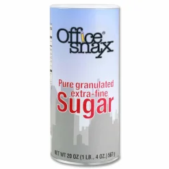 Office Snax Sugar Canister, 20 oz Reclosable Canister, 24/Carton