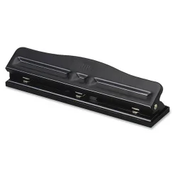 OIC Adjustable 3-Hole Punch, Black