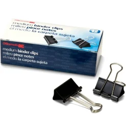 OIC Binder Clips, Medium, 1 1/4", Black, Box Of 12, 99050