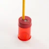 OIC Officemate Double Barrel Pencil/Crayon Sharpener 2 Hole(s) 2.1"H x 1.4"W x 1.4"D Translucent Red 1 Each