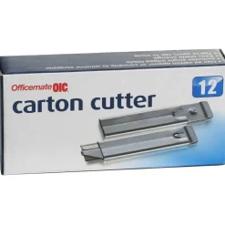 OIC Single-Sided Razor Blade Carton Cutters, Silver, Pack Of 12