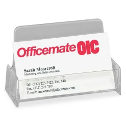 OIC Broad Base Business Card Holder, Clear