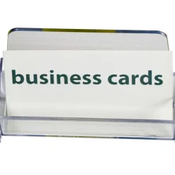 OIC Broad Base Business Card Holder, Clear