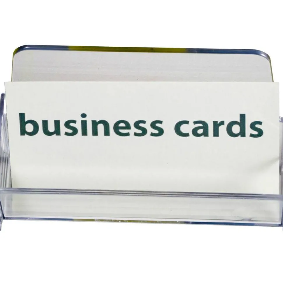 OIC Broad Base Business Card Holder, Clear