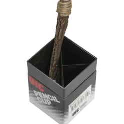 OIC 3-Compartment Pencil Cup - 4" x 2.9" x 2.9" - 1 Each - Black