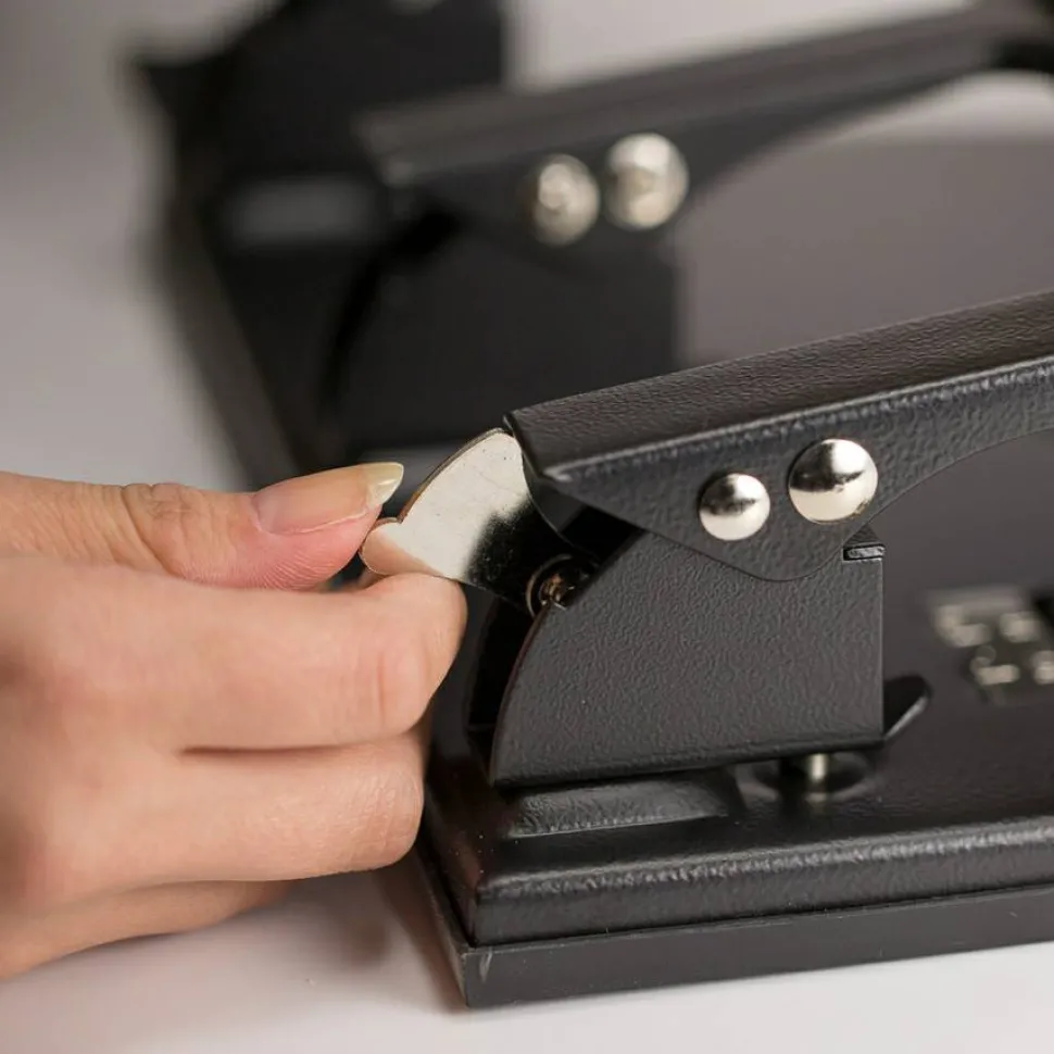 OIC Heavy-Duty Padded Handle 3-Hole Punch, Black