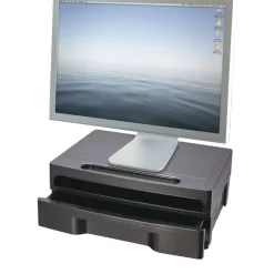 OIC Monitor Stand With Drawer, Black