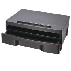 OIC Monitor Stand With Drawer, Black