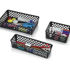 OIC Plastic Supply Baskets, Small Size, 2 3/8