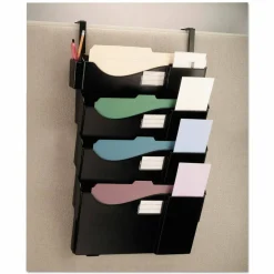 OIC 4-Pocket Grande Central Filing System With Hangers, Letter Size, Black