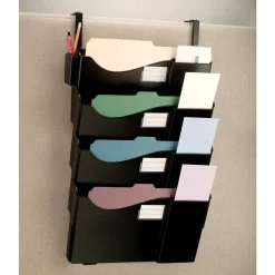 OIC 4-Pocket Grande Central Filing System With Hangers, Letter Size, Black