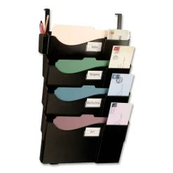 OIC 4-Pocket Grande Central Filing System With Hangers, Letter Size, Black
