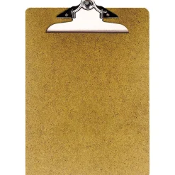 OIC 100% Recycled Hardboard Clipboard, Letter Size, 9" x 12 1/2", Brown, 83140