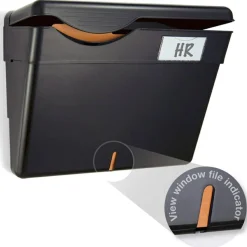 OIC Security Wall File With Lid, Letter Size, Black