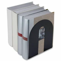 OIC Steel Construction Heavy-Duty Bookends, Non-Skid, 10"H, Black, Set Of 2