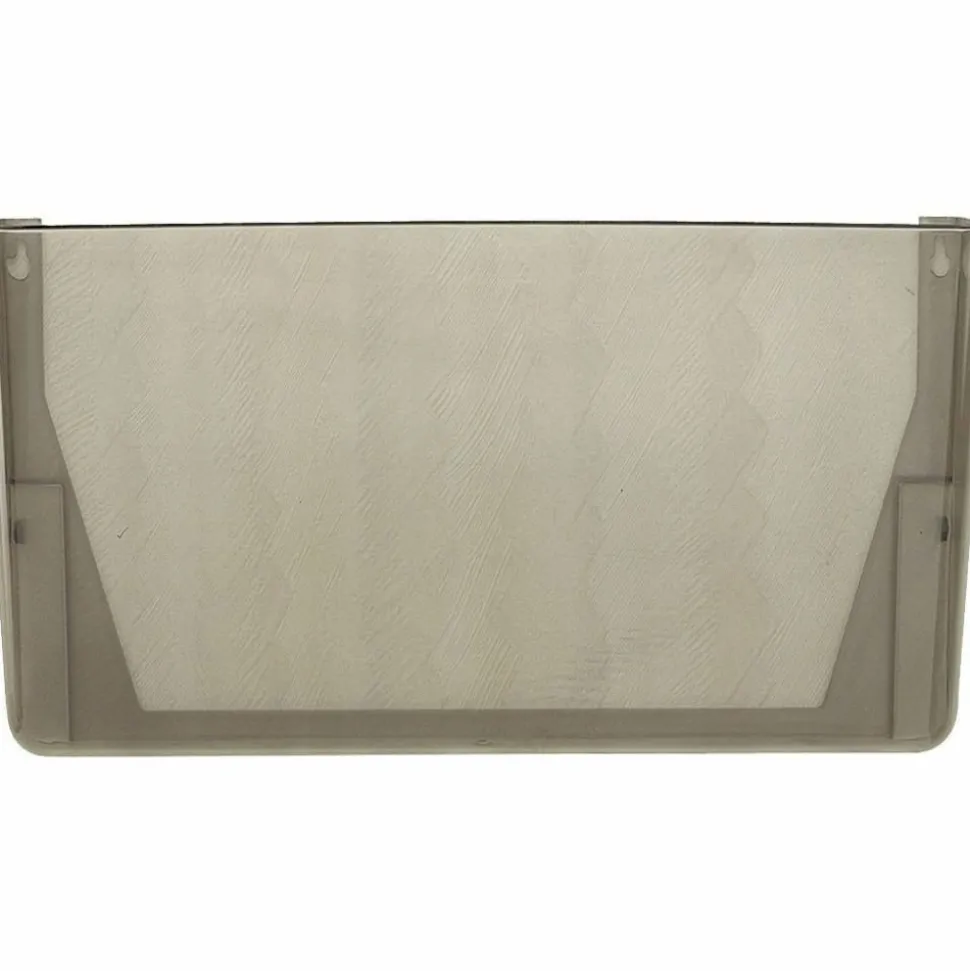 OIC Wall Mountable Plastic Space-Saving Files, 7" x 13" x 4.1", Smoke, Carton Of 4