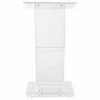 Oklahoma Sound Clear Acrylic Lectern with Shelf, 24 x 15 x 46, Clear