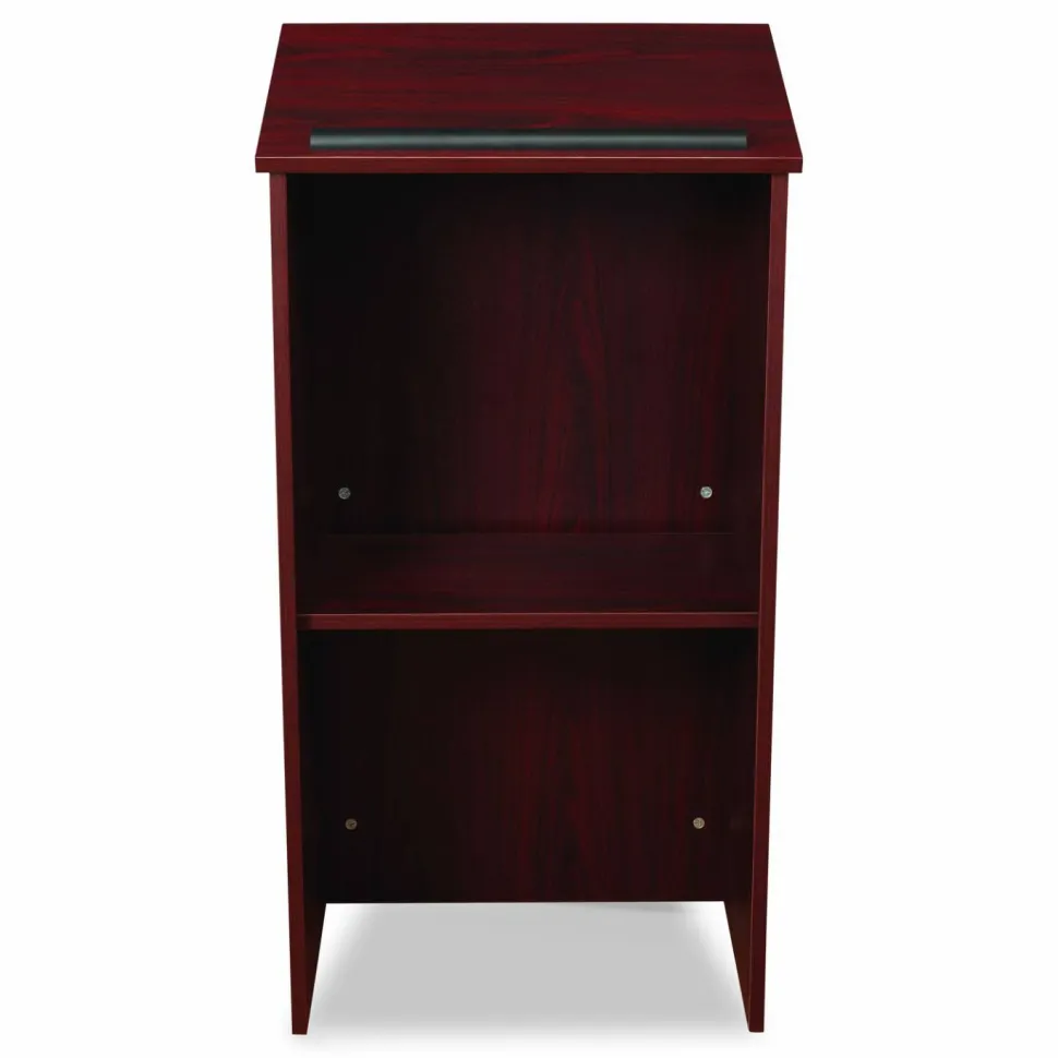Oklahoma Sound Full Floor Lectern, 23 x 16 x 46.5, Mahogany