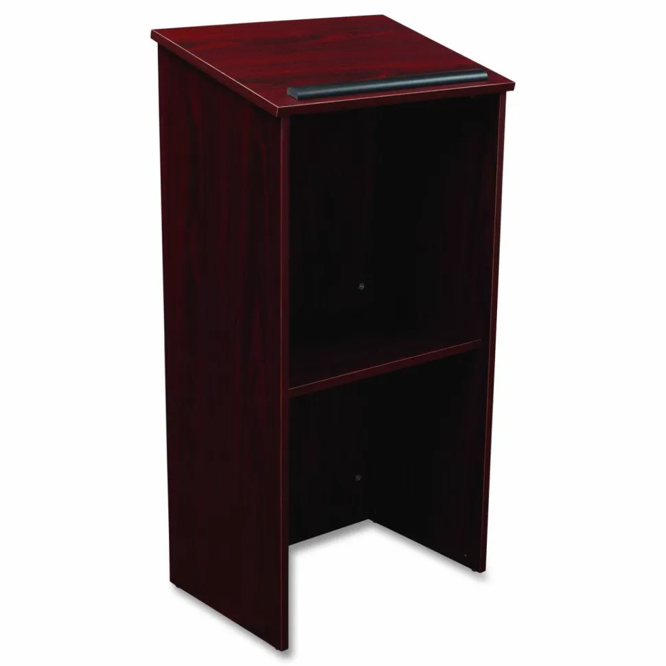 Oklahoma Sound Full Floor Lectern, 23 x 16 x 46.5, Mahogany