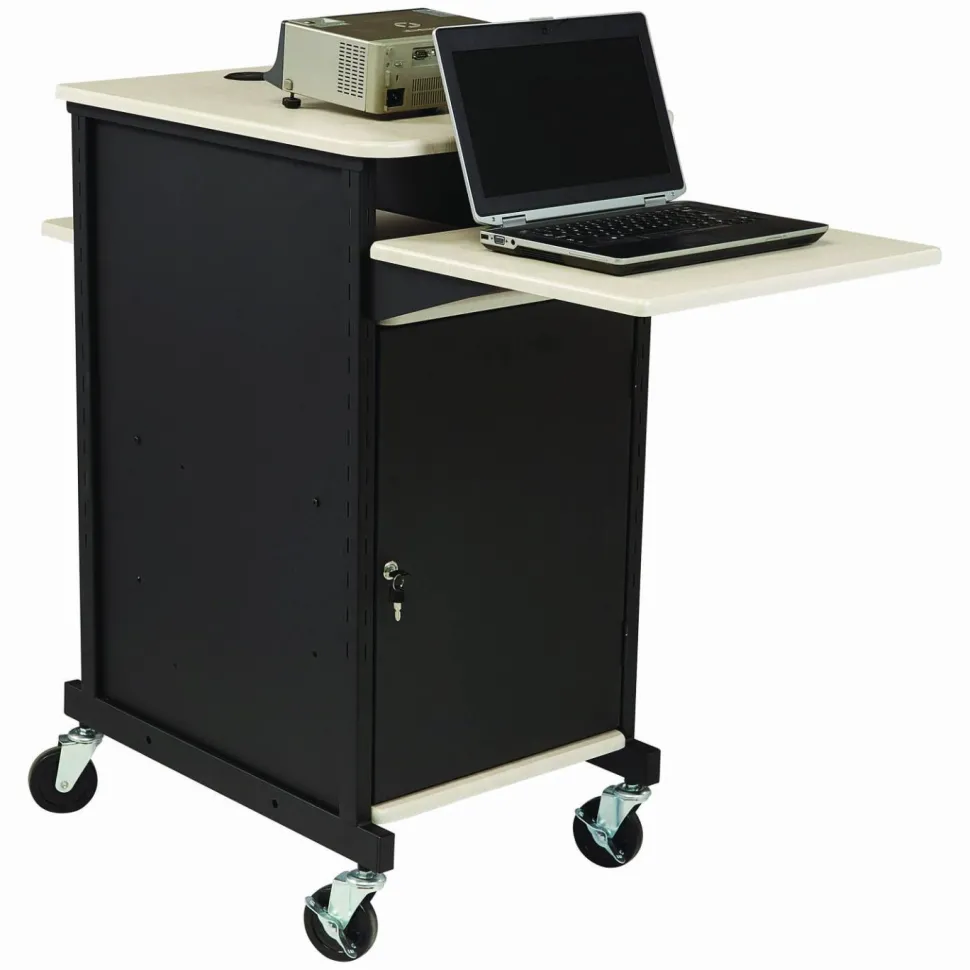 Oklahoma Sound Jumbo Presentation Cart, 21 x 33 x 40, Ivory/Black
