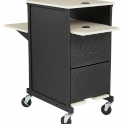 Oklahoma Sound Jumbo Presentation Cart, 21 x 33 x 40, Ivory/Black