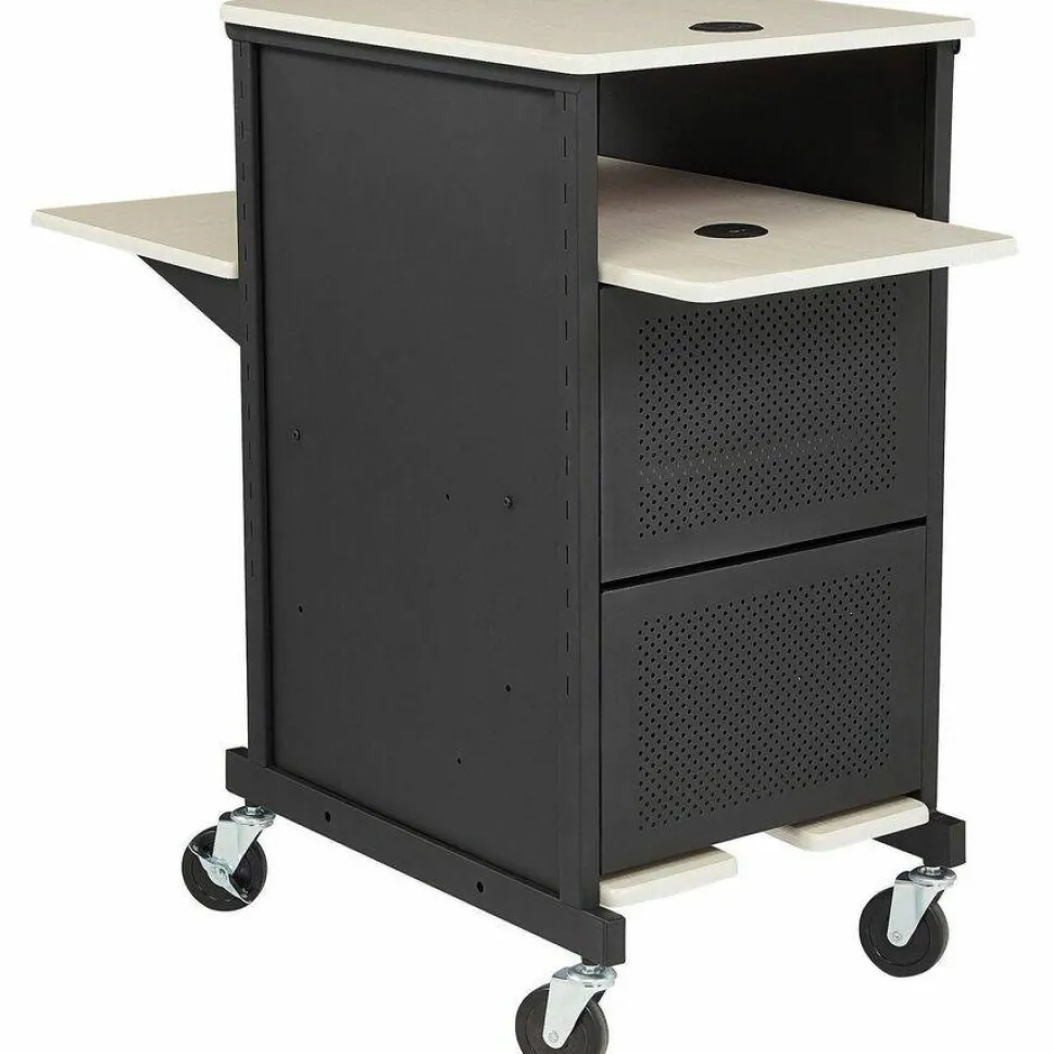 Oklahoma Sound Jumbo Presentation Cart, 21 x 33 x 40, Ivory/Black