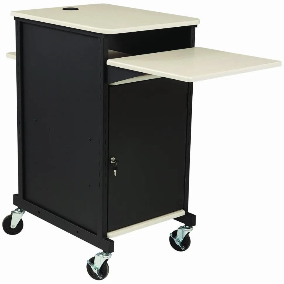 Oklahoma Sound Jumbo Presentation Cart, 21 x 33 x 40, Ivory/Black
