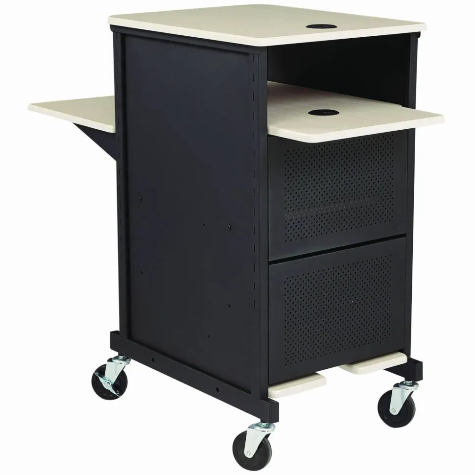 Oklahoma Sound Jumbo Presentation Cart, 21 x 33 x 40, Ivory/Black