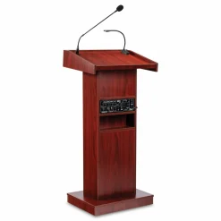 Oklahoma Sound Orator Lectern, 22 x 17 x 46, Mahogany